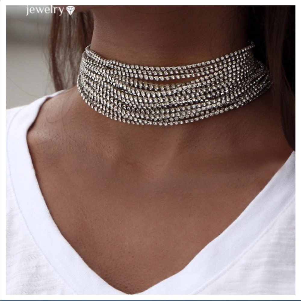 Rhinestone Multi Layer Choker(new)